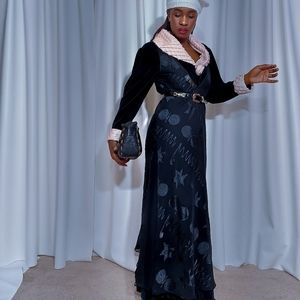 Black Sheer Vintage Victoria's Secret Bias Cut Slip Dress. M